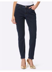 Dames 5-pocketjeans in stijlvolle materiaalmix in dark-blue ,maat 40, WITT, 56% Katoen, 19% Polyester, 14% Lyocell, 10% Viscose, 1% Elastan