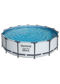Bestway Pool SET Steel PRO 56950 , Blau, Grau, Weiß , Metall, Kunststoff , Uni , 107 cm , Freizeit & Co, Pools & Wasserspass, Aufstellpools