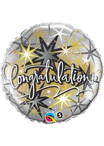Palloncino foil di congratulazioni argento-oro 46cm