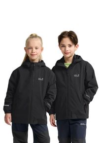 Jack Wolfskin Dziecięca nieprzemakalna kurtka 3 w 1 Hybrid 3in1 Jacket Kids 152 black