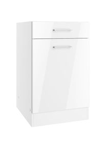 KOCHSTATION , Unterschrank »KS-Milan«, HELD Möbel, Unterschrank 50 cm, matte oder hochglänzende Fronten , weiß Hochglanz