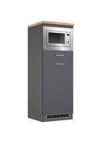 KOCHSTATION , Backofen/Kühlumbauschrank »KS-Milan«, HELD Möbel, Mikrowellen-Kühlschrankumbau 60 cm, matt oder hochglänzend , anthrazit