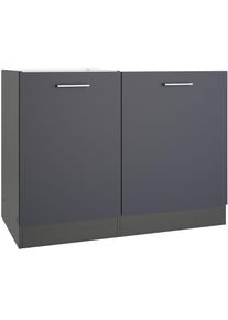 KOCHSTATION , Spülenschrank »KS-Milan«, HELD Möbel, Spülzentrum 110 cm, matte oder hochglänzende Fronten , anthrazit