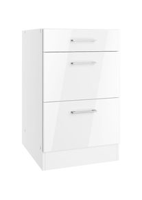 KOCHSTATION , Unterschrank »KS-Milan«, HELD Möbel, Auszugschrank 100 cm, matte oder hochglänzende Fronten , weiß Hochglanz