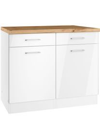 KOCHSTATION , Unterschrank »KS-Milan«, HELD Möbel, Unterschrank 100 cm, matte oder hochglänzende Fronten , weiß Hochglanz