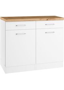 KOCHSTATION , Unterschrank »KS-Milan«, HELD Möbel, Unterschrank 100 cm, matte oder hochglänzende Fronten , weiß