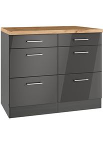 KOCHSTATION , Unterschrank »KS-Milan«, HELD Möbel, Auszugschrank 50 cm, matte oder hochglänzende Fronten , grau Hochglanz