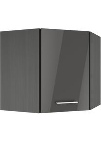 KOCHSTATION , Eckhängeschrank »KS-Milan«, HELD Möbel, Eckhängeschrank 60x60 cm, matte oder hochglänzende Fronten , grau Hochglanz