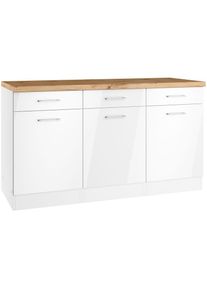 KOCHSTATION , Unterschrank »KS-Milan«, HELD Möbel, Unterschrank 150 cm, matte oder hochglänzende Fronten , weiß Hochglanz
