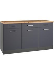 KOCHSTATION , Unterschrank »KS-Milan«, HELD Möbel, Unterschrank 150 cm, matte oder hochglänzende Fronten , anthrazit