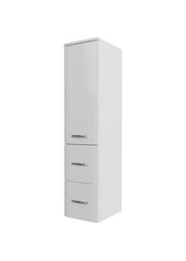 Saphir , Midischrank »Midischrank Serie 3006 Badschrank 30cm,1 Tür, 2 Schubladen, Türdämpfer«, 2 Glas-Einlegeböden, Badezimmer-Midischrank 130 cm...