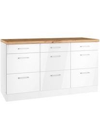 KOCHSTATION , Unterschrank »KS-Milan«, HELD Möbel, Auszugschrank 150 cm, matte oder hochglänzende Fronten , weiß Hochglanz