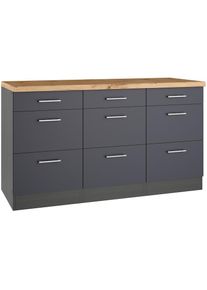 KOCHSTATION , Unterschrank »KS-Milan«, HELD Möbel, Auszugschrank 150 cm, matte oder hochglänzende Fronten , anthrazit