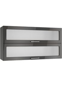 KOCHSTATION , Klapphängeschrank »KS-Milan«, HELD Möbel, Klapphängeschrank 110 cm, matte oder hochglänzende Fronten , grau Hochglanz