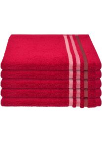 Schiesser , Gästehandtücher »Skyline Color aus 100 % Baumwolle mit eleganter Streifenbordüre«, (Set, 5 St., 5 Gästehandtücher (30x50 cm), MADE IN...