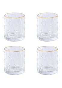 Creativ deco , Windlicht »Weihnachtsdeko«, (4 St.), klares Glas mit Stern-Struktur , transparent