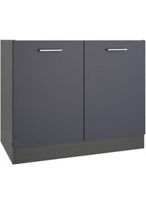 KOCHSTATION , Spülenschrank »KS-Milan«, HELD Möbel, Spülenschrank 100 cm, matte oder hochglänzende Fronten , anthrazit