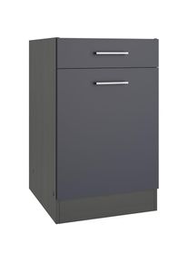 KOCHSTATION , Unterschrank »KS-Milan«, HELD Möbel, Unterschrank 50 cm, matte oder hochglänzende Fronten , anthrazit