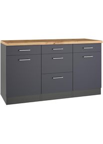 KOCHSTATION , Unterschrank »KS-Milan«, HELD Möbel, Unterschrank 150 cm, matte oder hochglänzende Fronten , anthrazit