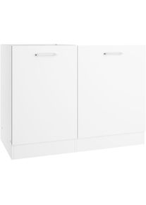 KOCHSTATION , Spülenschrank »KS-Milan«, HELD Möbel, Spülzentrum 110 cm, matte oder hochglänzende Fronten , weiß
