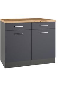KOCHSTATION , Unterschrank »KS-Milan«, HELD Möbel, Unterschrank 100 cm, matte oder hochglänzende Fronten , anthrazit