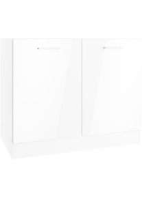 KOCHSTATION , Spülenschrank »KS-Milan«, HELD Möbel, Spülenschrank 100 cm, matte oder hochglänzende Fronten , weiß Hochglanz