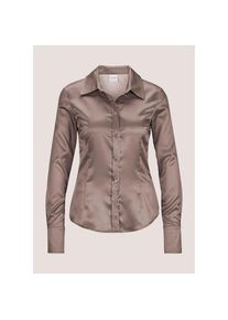 Madeleine Mode MADELEINE , Hemdbluse »Bluse Langarm Satinbluse mit edlem Glanz« , mauve , 42 , 42 , Hemdkragen
