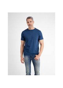 Lerros , T-Shirt »Basic T-Shirt mit Logostitck, unifarben« , STORM BLUE , XXL , XXL , Klassischer Rundhalsausschnitt