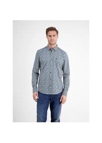 Lerros , Langarmhemd »Herren Langarmhemd, modern gemustert« , FJORD BLUE , Normalgrößen , XXL -Normalgrößen , XXL , Normale, klassische Passform