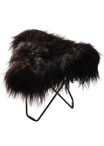 Iceland Flying Goose Tabouret en peau de mouton cuero Noir / Noir sauvage