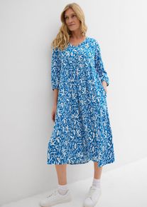 bonprix Femei Rochie midi din viscoză fluidă, albastru, 46