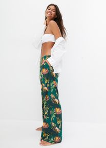 Vid pyjamasbukse med stikklommer og viskose, grønn, størrelse 36/38 (S), bonprix