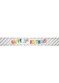 Amscan Bannière en aluminium Happy 21st Birthday 2,7 m