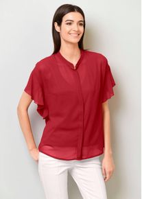 2in1 Bluse mit Volant in rot - Alba Moda