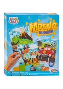 Grafix Mosaik nach Zahlen - Pirat, Dino und Fahrzeug
