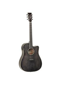 Tanglewood TW5CEBS Winterleaf Black Shadow (Konzertgitarre, mahogany, Solid Spruce, Eboncore, Techwood), Gitarre, Schwarz