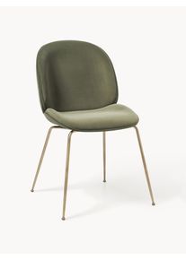 Gubi WESTWING x Gubi, Silla de comedor de terciopelo Beetle by Delia Lachance Dorado, Verde Terciopelo An 56 x F 58 cm