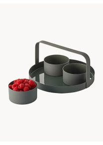 Philippi Cuencos para salsas con bandeja Clara, 4 pzas. Negro Metal Set de tamaños diferentes