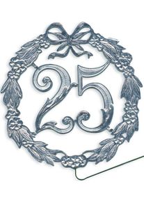 Anniversary number 25 with wire silver 13cm
