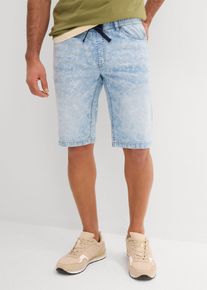bonprix Bermude ușoare de blugi cu șiret în talie, Slim Fit, albastru, 56