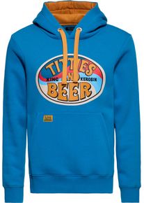 King Kerosin Titties and Beer, hoodie , color: Blue/Light Brown , size: L