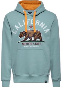King Kerosin California Motor State, hoodie , color: Light Blue/Orange , size: XL