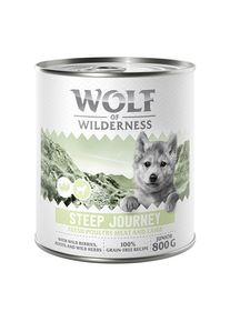 Wolf of Wilderness Junior “Expedition” 6 x 800 g.- Steep Journey - volaille, agneau