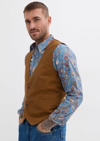 Gilet de costume en toile de coton - marron - taille 64 avec coton - bonprix