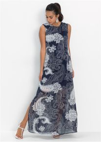 Robe longue en mousseline - bleu - taille 52 - bonprix