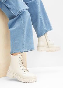 Boots lacées à semelle crantée - beige - taille 38 - bonprix