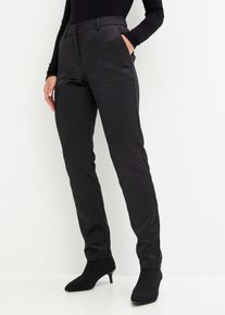 bonprix Femei Pantaloni de costum din satin delicat, negru, 46