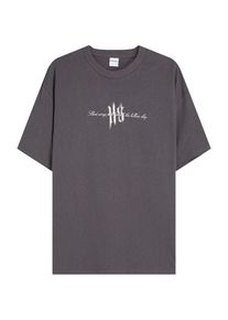 Bershka T-Shirt Herren grau Größe XS Motivprint