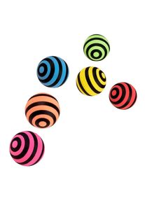 Lot de 6 balles en caoutchouc rayées 6 couleurs (3 cm)
