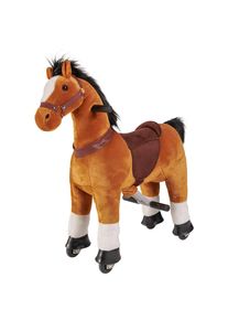 My Baby Lou Reitpferd , Braun , Metall, Textil , 27x85x76 cm , unisex , AZO-frei, Bsci, EN 71 , Fußstützen, Haltegriffe , Spielzeug, Kinderfahrzeuge,